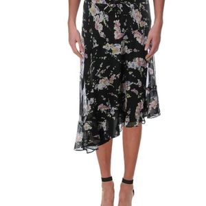 Ralph Lauren Asymmetrical Floral Midi Skirt